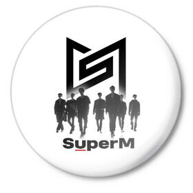 Значок с принтом SuperM ,  металл | круглая форма, металлическая застежка в виде булавки | baekhyun | k pop | kai | lucas | mark | super m | superm | taemin | taeyong | ten | к поп | музыка | супер м | суперм