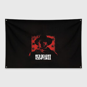 Флаг-баннер с принтом Red Dead Redemption , 100% полиэстер | размер 67 х 109 см, плотность ткани — 95 г/м2; по краям флага есть четыре люверса для крепления | dead | gamer | john | marston | rdr | red | redemption | rockstar | shooter | western | вестерн | джон | марстон | шутер