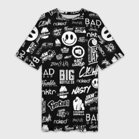Платье-футболка 3D с принтом VAPE LOGOBOMBING ,  |  | bad | baddrip | bombing | cloud | coil | drip | logo | smoke | vape | wape | бак | бэд дрип | вейп | вейпер | вейпинг | вэйп | дрипка | дым | койл | культура | лого | логотип | мод | облако | пар | хипстер