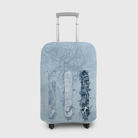 Чехол для чемодана 3D с принтом три сноуборда , 86% полиэфир, 14% спандекс | двустороннее нанесение принта, прорези для ручек и колес | горы | зима | природа | снег | сноуборд | спорт