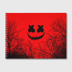 Альбом для рисования с принтом MARSHMELLO HALLOWEEN , 100% бумага
 | матовая бумага, плотность 200 мг. | Тематика изображения на принте: america | dj | halloween | marshmello | marshmello halloween | usa | америка | маршмелло | маршмелло хеллоуин | хеллоуин | хэллоуин