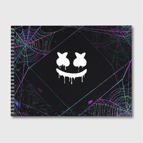 Альбом для рисования с принтом MARSHMELLO HALLOWEEN , 100% бумага
 | матовая бумага, плотность 200 мг. | Тематика изображения на принте: america | dj | halloween | marshmello | marshmello halloween | usa | америка | маршмелло | маршмелло хеллоуин | хеллоуин | хэллоуин