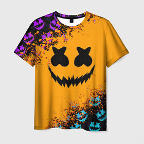 Мужская футболка 3D с принтом MARSHMELLO HALLOWEEN , 100% полиэфир | прямой крой, круглый вырез горловины, длина до линии бедер | america | dj | halloween | marshmello | marshmello halloween | usa | америка | маршмелло | маршмелло хеллоуин | хеллоуин | хэллоуин