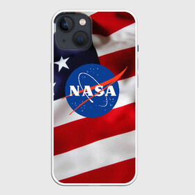 Чехол для iPhone 13 с принтом NASA USA ,  |  | nasa | space x | spacex | usa | астронавт | астронавтика | космонавт | наса | сша