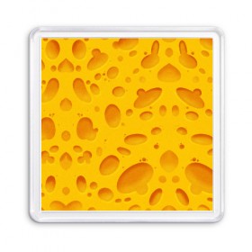 Магнит 55*55 с принтом Сыр , Пластик | Размер: 65*65 мм; Размер печати: 55*55 мм | texture | сыр | сырок | текстура | текстура сыра