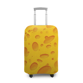 Чехол для чемодана 3D с принтом Сыр , 86% полиэфир, 14% спандекс | двустороннее нанесение принта, прорези для ручек и колес | texture | сыр | сырок | текстура | текстура сыра