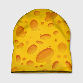 Шапка 3D с принтом Сыр , 100% полиэстер | универсальный размер, печать по всей поверхности изделия | Тематика изображения на принте: texture | сыр | сырок | текстура | текстура сыра