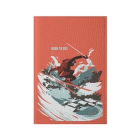 Обложка для паспорта матовая кожа с принтом BORN TO SKI , натуральная матовая кожа | размер 19,3 х 13,7 см; прозрачные пластиковые крепления | горы | зима | лыжи | природа | снег | спорт