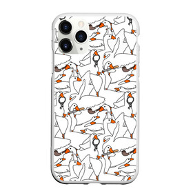 Чехол для iPhone 11 Pro Max матовый с принтом Злой гусь , Силикон |  | Тематика изображения на принте: goose | honk | untitled goose game | гусь | гусь игра | злой гусь | игра про гуся | кря | отвратительный гусь