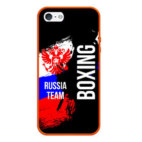 Чехол для iPhone 5/5S матовый с принтом Boxing Russia Team , Силикон | Область печати: задняя сторона чехла, без боковых панелей | Тематика изображения на принте: boxer | boxing | russia team | бокс | боксер | сборная россии | тайский бокс