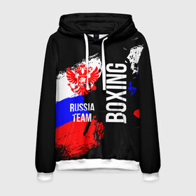 Мужская толстовка 3D с принтом Boxing Russia Team , 100% полиэстер | двухслойный капюшон со шнурком для регулировки, мягкие манжеты на рукавах и по низу толстовки, спереди карман-кенгуру с мягким внутренним слоем. | boxer | boxing | russia team | бокс | боксер | сборная россии | тайский бокс