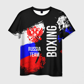 Мужская футболка 3D с принтом Boxing Russia Team , 100% полиэфир | прямой крой, круглый вырез горловины, длина до линии бедер | boxer | boxing | russia team | бокс | боксер | сборная россии | тайский бокс