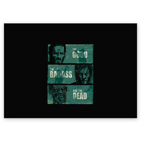 Поздравительная открытка с принтом The Walking Dead , 100% бумага | плотность бумаги 280 г/м2, матовая, на обратной стороне линовка и место для марки
 | amc | carol | daryl | dixon | michonne | negan | reaction | rick | season 10 | twd | zombies | диксон | дэрил | зомби | мертвецы | мишонн | неган | реакция | рик | ходячие