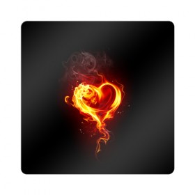 Магнит виниловый Квадрат с принтом Огненное сердце , полимерный материал с магнитным слоем | размер 9*9 см, закругленные углы | 14 февраля | heart | в подарок | горящее | день святого валентина | для влюбленных | для подарка | огненный | огонь | сердце