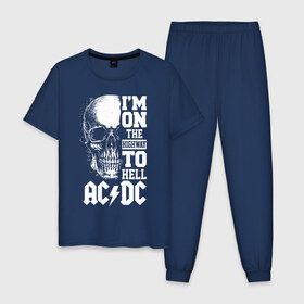 Мужская пижама хлопок с принтом AC/DC , 100% хлопок | брюки и футболка прямого кроя, без карманов, на брюках мягкая резинка на поясе и по низу штанин
 | ac dc | acdc | acdc ас дс | австралийская | ангус янг | асдс | блюз | группа | крис слэйд | метал | молния | музыка | певцы | рок | рок н ролл | стиви янг | хард | хардрок | эксл роуз