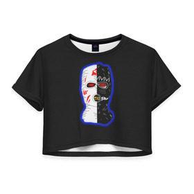 Женская футболка Cropp-top с принтом Velial Squad , 100% полиэстер | круглая горловина, длина футболки до линии талии, рукава с отворотами | horror | music | rap | redvelsqd | rock | музыка | рок | рэп | хоррор