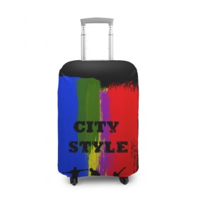 Чехол для чемодана 3D с принтом City style , 86% полиэфир, 14% спандекс | двустороннее нанесение принта, прорези для ручек и колес | city | style | велик | велосипед | велосипедист | графити | граффити | краска | краски. мазки краски | мазки | скуйтборд | спорт | футбол | цветное