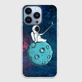 Чехол для iPhone 13 Pro с принтом Сэлфи Космонавта ,  |  | galaxy | moon | вселенная | галактика | звезды | космонавт | космос | луна | месяц | сэлфи | сэлфипалка