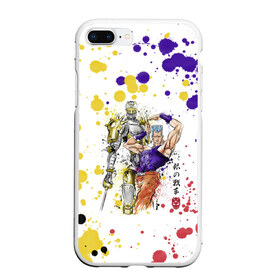 Чехол для iPhone 7Plus/8 Plus матовый с принтом JoJos Bizarre Adventure , Силикон | Область печати: задняя сторона чехла, без боковых панелей | adventure | bizarre | joestar | jojo | jojos | jonathan | joseph | joutarou | kuujou | manga | джоджо | джозеф | джонатан | джостар | дзётаро | кудзё | манга | невероятные | приключения