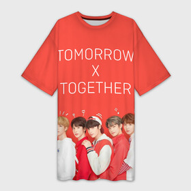 Платье-футболка 3D с принтом TOMORROW X TOGETHER ,  |  | beomgyu | hueningkai | k pop | korean | kpop | soobin | taehyun | tomorrow x together | txt | yeonjun | бомгю | ёнджун | корея | поп | субин | техен | тэхён | хюнин кай