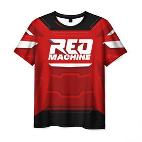 Мужская футболка 3D с принтом Red Machine , 100% полиэфир | прямой крой, круглый вырез горловины, длина до линии бедер | hockey | red | russia | team | красная | машина | россия | сборная | хоккей