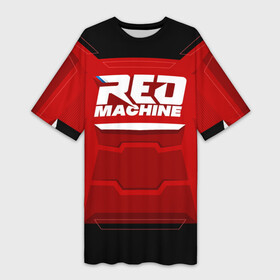 Платье-футболка 3D с принтом Red Machine ,  |  | hockey | red | russia | team | красная | машина | россия | сборная | хоккей