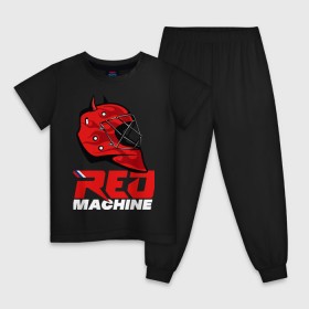 Детская пижама хлопок с принтом Red Machine , 100% хлопок |  брюки и футболка прямого кроя, без карманов, на брюках мягкая резинка на поясе и по низу штанин
 | hockey | red | russia | team | красная | машина | россия | сборная | хоккей