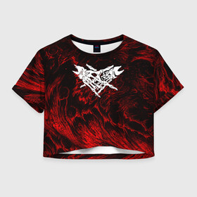 Женская футболка Crop-top 3D с принтом VELIAL SQUAD RED ABSTRACT , 100% полиэстер | круглая горловина, длина футболки до линии талии, рукава с отворотами | velial squad | велиал сквад