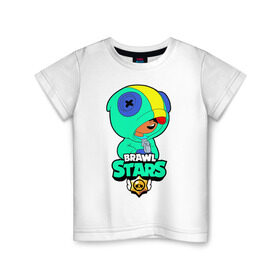 Детская футболка хлопок с принтом Brawl Stars LEON , 100% хлопок | круглый вырез горловины, полуприлегающий силуэт, длина до линии бедер | brawl | brawl stars | crow | leon | stars | бравл | бравл старс | браво старс | игра | компьютерная | кров | леон | онлайн | старс