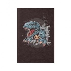 Обложка для паспорта матовая кожа с принтом T-Rex , натуральная матовая кожа | размер 19,3 х 13,7 см; прозрачные пластиковые крепления | art | dino | dinos | dinosaur | raptor | style | trex | velociraptor | арт | динозавр | мир юрского периода | ти рекс | ящер