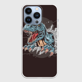 Чехол для iPhone 13 Pro с принтом T Rex ,  |  | Тематика изображения на принте: art | dino | dinos | dinosaur | raptor | style | trex | velociraptor | арт | динозавр | мир юрского периода | ти рекс | ящер