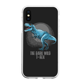 Чехол для iPhone XS Max матовый с принтом Dinosaur t-rex , Силикон | Область печати: задняя сторона чехла, без боковых панелей | art | dino | dinos | dinosaur | raptor | style | trex | velociraptor | арт | динозавр | мир юрского периода | ти рекс | ящер