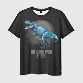 Мужская футболка 3D с принтом Dinosaur t-rex , 100% полиэфир | прямой крой, круглый вырез горловины, длина до линии бедер | art | dino | dinos | dinosaur | raptor | style | trex | velociraptor | арт | динозавр | мир юрского периода | ти рекс | ящер