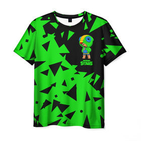 Мужская футболка 3D с принтом Brawl Stars , 100% полиэфир | прямой крой, круглый вырез горловины, длина до линии бедер | brawl | crow | game | leon | spike | stars | ворон | игра | леон | спайк