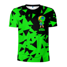 Мужская футболка 3D спортивная с принтом Brawl Stars , 100% полиэстер с улучшенными характеристиками | приталенный силуэт, круглая горловина, широкие плечи, сужается к линии бедра | brawl | crow | game | leon | spike | stars | ворон | игра | леон | спайк