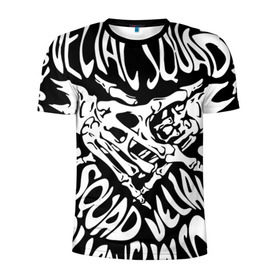 Мужская футболка 3D спортивная с принтом VELIAL SQUAD , 100% полиэстер с улучшенными характеристиками | приталенный силуэт, круглая горловина, широкие плечи, сужается к линии бедра | velial squad | музыка | отряд велиала | рэп | хорроркор | чёрный и белый