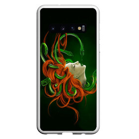 Чехол для Samsung Galaxy S10 с принтом Медуза , Силикон | Область печати: задняя сторона чехла, без боковых панелей | Тематика изображения на принте: art | medusa | глаза | горгона | девушка | змеи | медуза