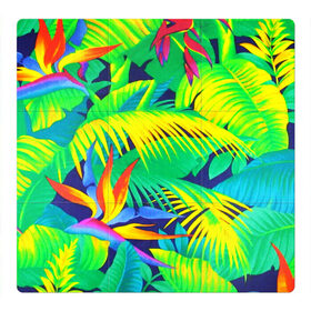 Магнитный плакат 3Х3 с принтом ТРОПИКИ , Полимерный материал с магнитным слоем | 9 деталей размером 9*9 см | bright | colorful | neon | retro | vintage | винтаж | неон | неоновые | пальмы | ретро | ретро неон | тропики | тропические листья