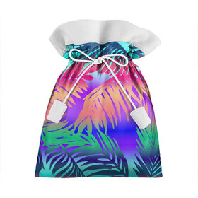 Подарочный 3D мешок с принтом НЕОНОВЫЕ ПАЛЬМЫ , 100% полиэстер | Размер: 29*39 см | bright | colorful | neon | retro | vintage | винтаж | неон | неоновые | пальмы | ретро | ретро неон | тропики | тропические листья