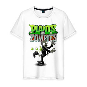 Мужская футболка хлопок с принтом Plants vs. Zombies , 100% хлопок | прямой крой, круглый вырез горловины, длина до линии бедер, слегка спущенное плечо. | battle | game | plants vs zombies | plants vs zombies battle for neighborville | zombie | битва | битва за нейборвиль | зомби | игра | линии | надпись | растения | растения против зомби