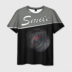 Мужская футболка 3D с принтом Smile , 100% полиэфир | прямой крой, круглый вырез горловины, длина до линии бедер | camera | smile | sony | зеркалка | камера | съёмка | улыбочку | фотик | фотоаппарат | фотограф | фотография | фотосъёмка