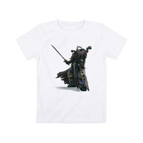 Детская футболка хлопок с принтом Warhammer 40 000 Сhaos , 100% хлопок | круглый вырез горловины, полуприлегающий силуэт, длина до линии бедер | Тематика изображения на принте: 