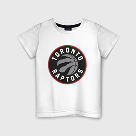 Детская футболка хлопок с принтом Toronto Raptors Logo , 100% хлопок | круглый вырез горловины, полуприлегающий силуэт, длина до линии бедер | nba | raptors | toronto | toronto raptors | баскетбол | нба | рапторс | рэпторс | спорт | торонто | торонто рапторс | торонто рэпторс