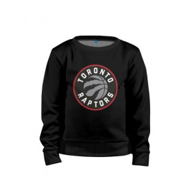 Детский свитшот хлопок с принтом Toronto Raptors Logo , 100% хлопок | круглый вырез горловины, эластичные манжеты, пояс и воротник | Тематика изображения на принте: nba | raptors | toronto | toronto raptors | баскетбол | нба | рапторс | рэпторс | спорт | торонто | торонто рапторс | торонто рэпторс
