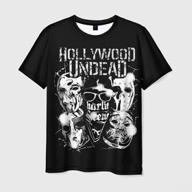 Мужская футболка 3D с принтом Hollywood Undead , 100% полиэфир | прямой крой, круглый вырез горловины, длина до линии бедер | charlie scene | danny | funny man | hollywood undead | hu | j dog | johnny 3 tears | голливудская нежить | голубь | голубь с гранатой | граната | ню метал | рэп метал | рэп рок