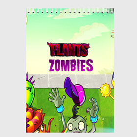 Скетчбук с принтом PLANTS VS ZOMBIES , 100% бумага
 | 48 листов, плотность листов — 100 г/м2, плотность картонной обложки — 250 г/м2. Листы скреплены сверху удобной пружинной спиралью | garden warfare | pl | plants | plants vs. zombies | plants vs. zombies: garden warfare | popcap | zombies | кактус | картошка | подсолнух | растения против зомби | сад