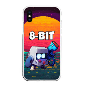 Чехол для iPhone XS Max матовый с принтом BRAWL STARS 8-BIT PIXEL ART , Силикон | Область печати: задняя сторона чехла, без боковых панелей | 8 bit | 8 бит. | 8bit | 8бит | android | brawl stars | colt | crow | games | leon | penny | poco | shelly | spike | wanted | брав | бравл старс | звезды | игры | мобильные игры | старс