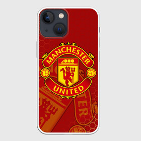 Чехол для iPhone 13 mini с принтом МАНЧЕСТЕР ЮНАЙТЕД | FCMU | MANCHESTER UNITED ,  |  | Тематика изображения на принте: fc | fcmu | football | football club | manchester united | red devils | sport | красные дьяволы | манчестер юнайтед | спорт | фк | фкмю | футбол | футбольный клуб