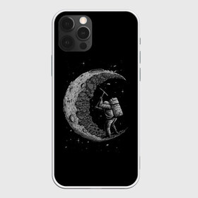 Чехол для iPhone 12 Pro Max с принтом Лунокоп , Силикон |  | Тематика изображения на принте: cat | galaxy | moon | nasa | space | вселенная | галактика | звезды | космонавт | космос | луна | наса | скафандр