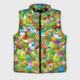 Мужской жилет утепленный 3D с принтом PLANTS VS ZOMBIES ,  |  | game | gamer | pattern | plants vs zombies | sticker | зомби | игры | паттерн | растения | растения против зомби | стикеры